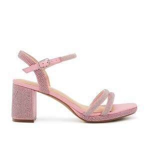 NEW DE BLOSSOM COLLECTION women's nelly platform heels in pink rhinestone